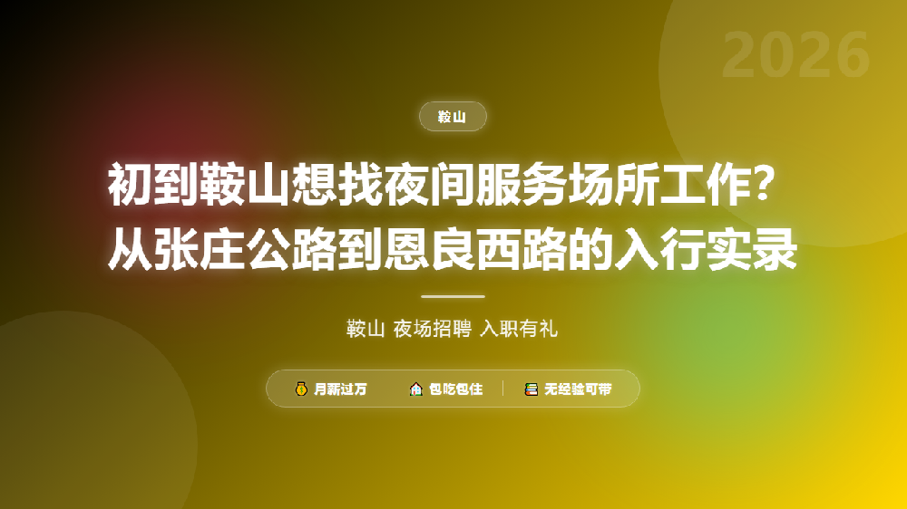 初到鞍山想找夜间服务场所工作？从张庄公路到恩良西路的入行实录